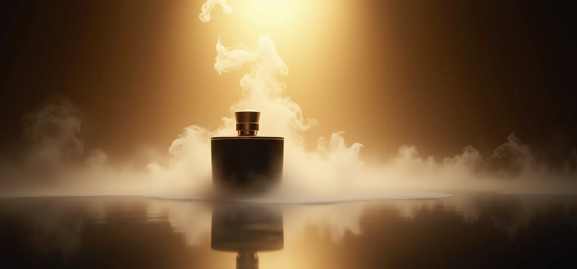 Luxury Arabian perfume bottle with smoke
